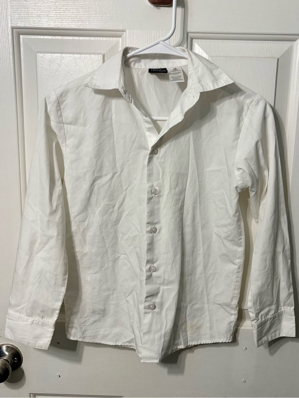 Boys Classic White Button-Down Dress Shirt - Long Sleeve